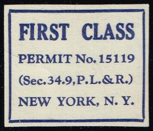 First Class Permit Cut Square