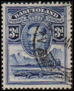 Basutoland 22 - Used - 3p George VI / Crocodile (1938) (cv $1.50) +