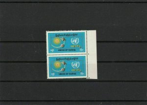 Union of Burma 1970 Mint Never Hinged Stamps Scarce Pair Ref 27787