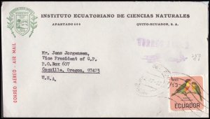 Ecuador 1966 Bird stamp on cover (609)