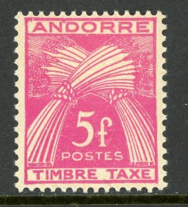 Andorra 1943 French 5 Franc Postage Due SG# FD109 Mint N414