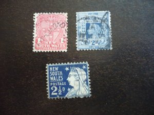 Stamps - New South Wales - Scott# 98,103,104 - Used Part Set of 3 Stamps