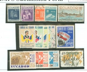 Ecuador #671-675/691-694/ Used Single