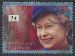 GB  SC# 1440 Anniversary Accession 1992  SG 1606  Used   as per scan 