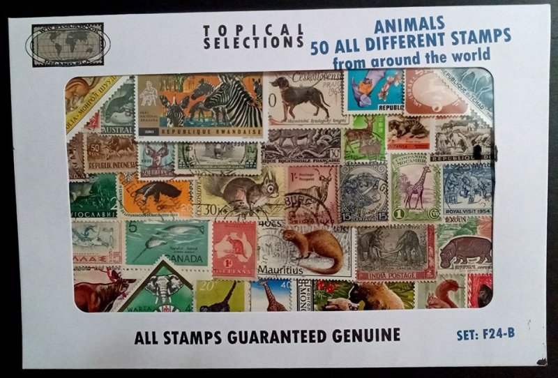 World Wide - packet of 50 different stamps featuring Animals - Set F24-B