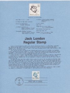 US SP724 Jack London Souvenir Page #2182