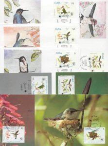 Cuba 8 FDC/cards WWF/Birds 1992