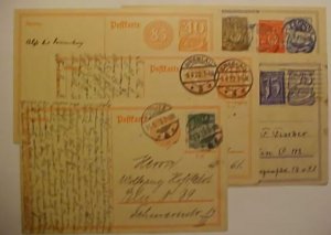 GERMANY INFLATION POSTAL CARDS 1922 X 4 ,11-5-23, 23-5-23 TOTAL 6