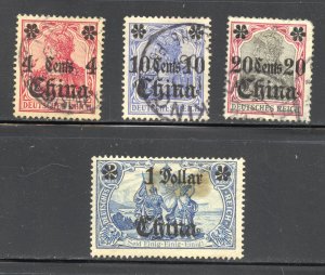 Germany-Offices in China Scott 39-41,44 Used H - (See Details) - 1905 Surcharges