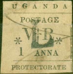 Uganda 1896 1a Black SG70a Small O in Postage Good Used Contemporary Pen Canc...