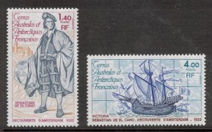 FRENCH ANTARCTIC 1979 de el Cano and Ship; Scott 87-88, Yvert 84-85; MNH