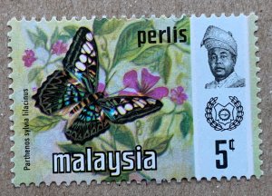 Perlis 1971 5c Butterflies, MNH. Scott 49, CV $1.10. SG 50