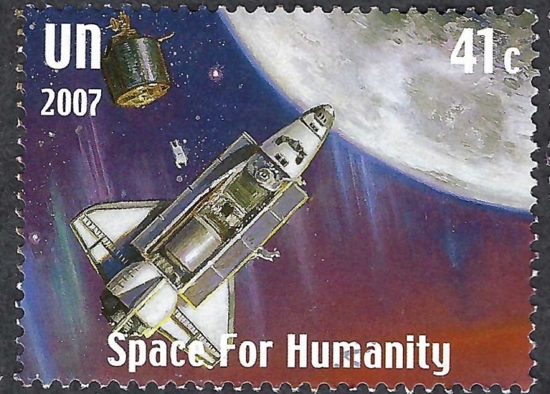 United Nations #945-946  41¢ & 90¢ Space for Humanity (2007) Used.