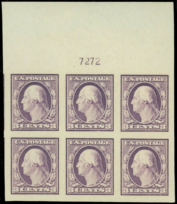 US SCOTT #483 Top Margin Plate Block/6, Mint-GEM-OG-NH PSE Grade 100 (DK 8/5/20)