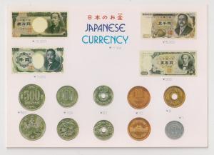 JAPAN: ppc depicts coins & currency MINT