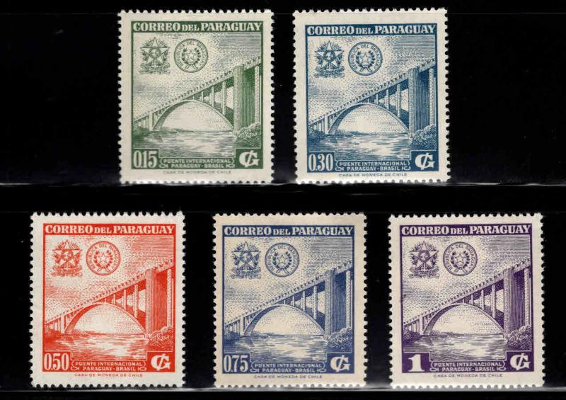 Paraguay Scott 572-576 MH* Bridge stamps