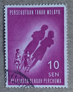 Malaya 1962 10s Education, used. Scott 108, CV $0.25. SG 29