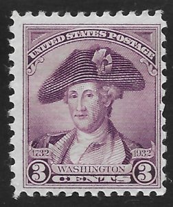 US #708 3c Washington ~ MHR