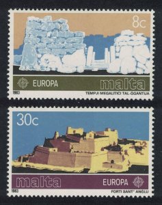 Malta Castles Inventions Europa 2v 1983 MNH SG#712-713