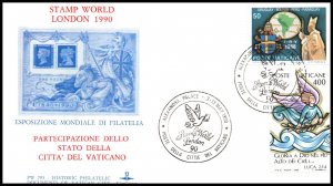 Vatican City Stamp World London 1990  Cover