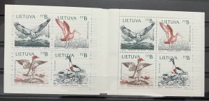 (854L) LITHUANIA 1992 : Sc# 427-430 BIRDS OF BALTIC SHORES - MNH VF BOOKLET