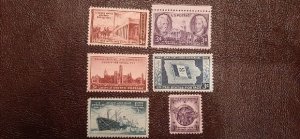 US Scott # 939-944; 6 Mint stamps of 1946; all MNH, og.; F/VF centering