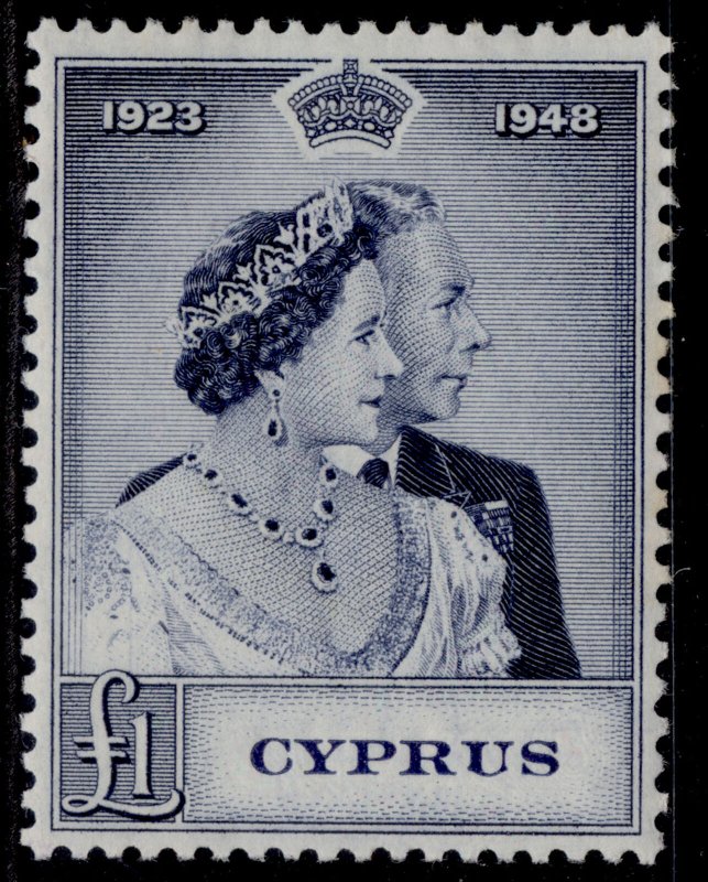 CYPRUS GVI SG167, £1 indigo, NH MINT. Cat £60.