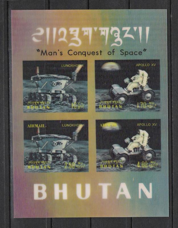 Bhutan #127d 3-D Conquest of Space Souvenir Sheet MNH