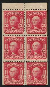 U.S. Scott #319p Washington Stamp - Mint Booklet Pane