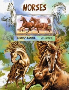 Sierra Leone - 2017 Horses on Stamps - Souvenir Sheet - SRL17312b