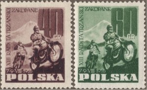 Poland 1955 MNH Stamps Scott 693-694 Sport Motorcycle Race Tatra Mountains