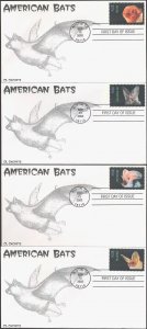 #3661-64 American Bats CL FDC Set