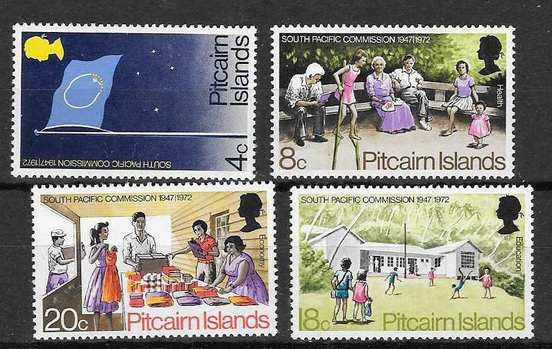 PITCAIRN ISLANDS SG120/3 1972 SOUTH PACIFIC COMMISSION MNH