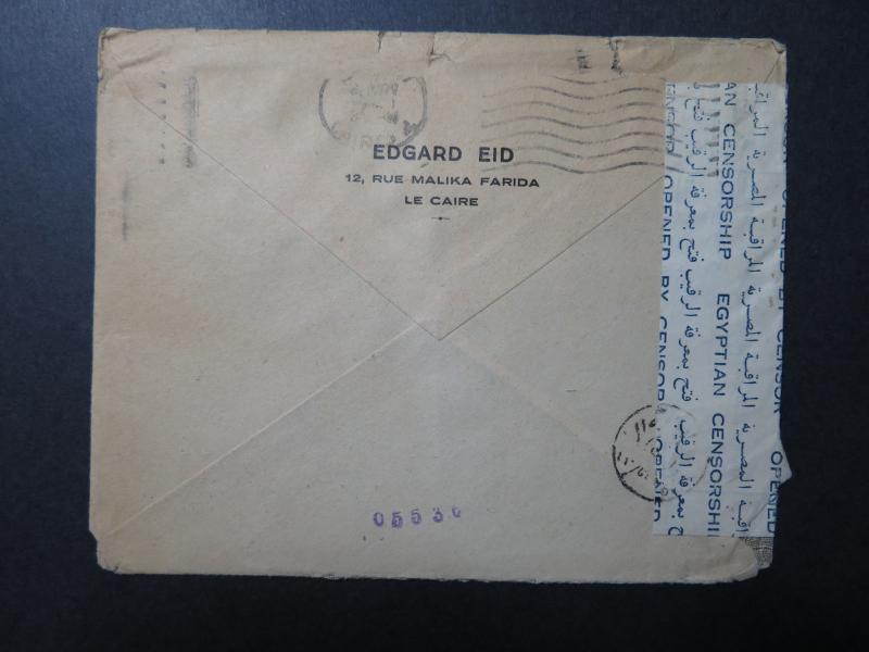 Egypt 1940 Dual Censor Cover to USA - Z10844