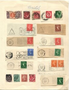 Great Britain Stamps - BRISTOL, 134 Cancellations, Lot of 43