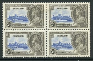 Swaziland 1935 Silver Jubilee SG22 2d in a BLOCK 2 x U/M (Gum Slightly brown)