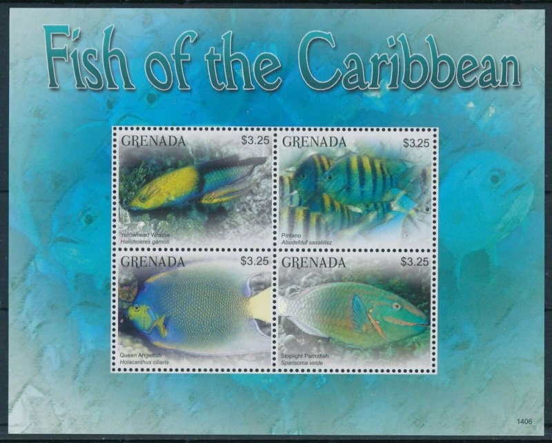 [109112] Grenada 2014 Marine life fish Mini sheet MNH