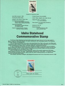 US SP871 Idaho Statehood Souvenir Page #2439