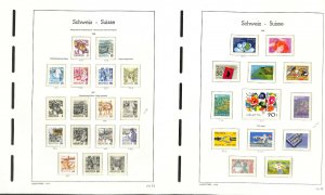 Switzerland Stamp Collection on 4 Lighthouse Hingless Pages, 1986-1989