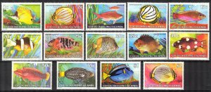 Cocos Islands Australia 1979 Marine Life Fishes set of 14 MNH