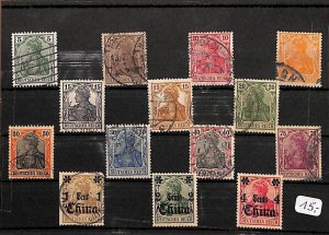E0062 Germany Empire German Reich stamps selection GERMANIA few China overprint