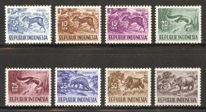 Indonesia Scott 424-31 Unused LHOG - 1956 Native Fauna Issue - SCV $2.00