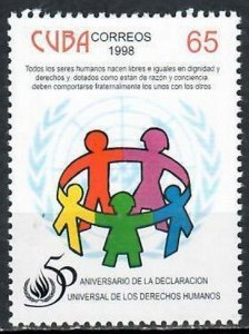 CUBA Sc# 3969  HUMAN RIGHTS DECLARATION United Nations 1998  MNH
