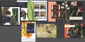 M0184 2012 Guyana Flowers Butterflies Birds Fauna Of South America 2Kb+4Bl Mnh