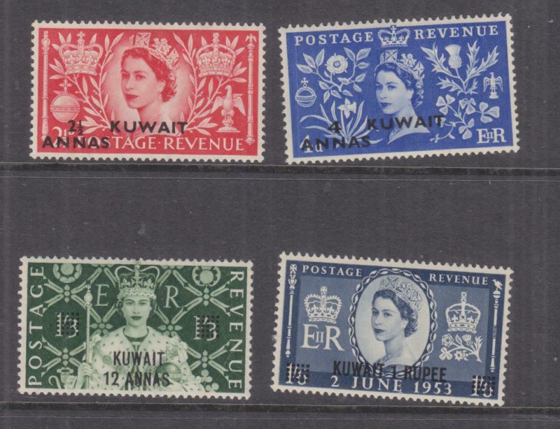 KUWAIT 1953 on GB, Coronation set of 4, lhm.