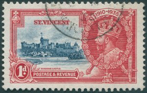 St Vincent 1935 1d deep blue & scarlet Jubilee SG142 used