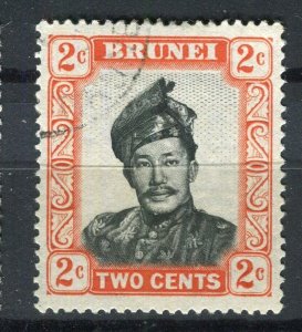 BRUNEI; 1952 early Sultan Omar issue fine used 2c. value