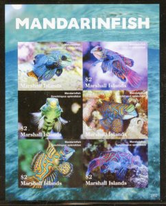 MARSHALL ISLANDS 2022 MANDARINFISH IMPERF SHEET MINT NH