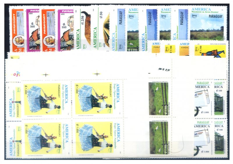 Paraguay. UPAEP. Small 1990-1998 emission set.