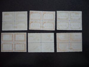 Stamps - Cuba - Scott# 475-480 -Mint Hinged Set of 6 Stamps in Blocks of 4